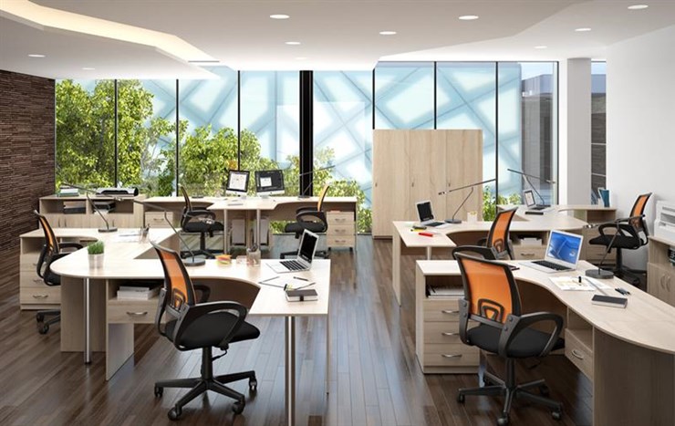 Набор мебели в офис SIMPLE с эргономичными столами и тумбами в Абакане - изображение 3
